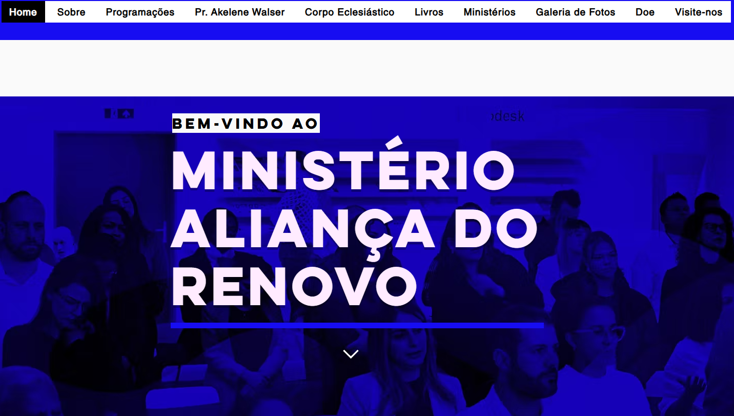 Capa do site Aliança do Renovo